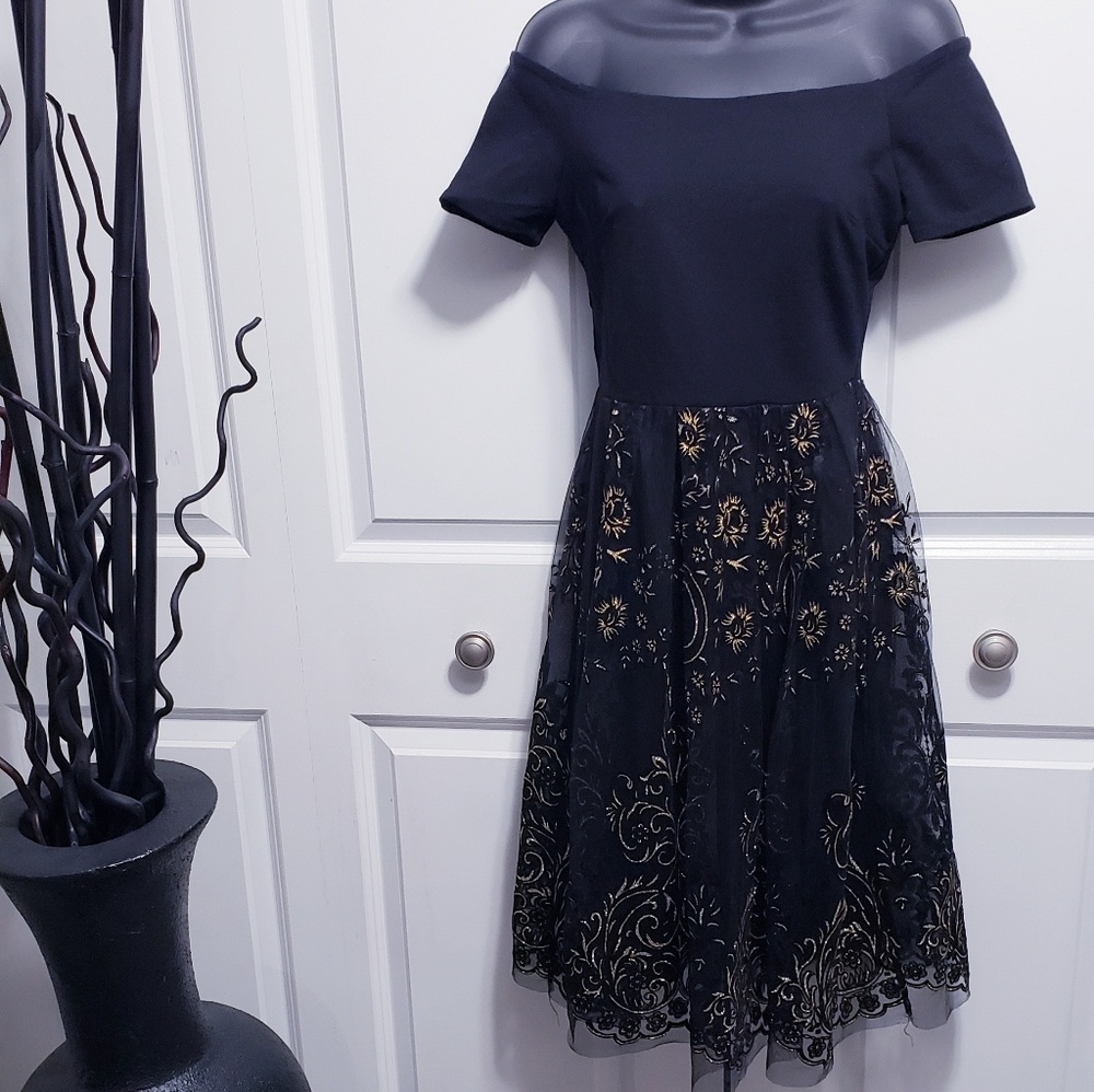 Akira Black and gold dress